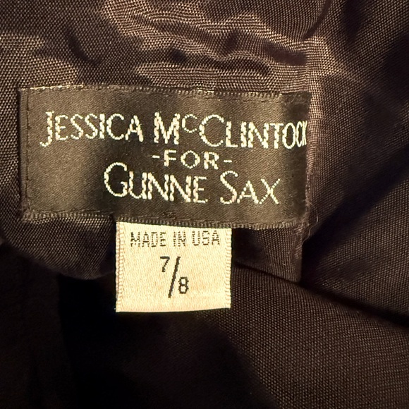 Jessica McClintock EUC Amazing Blue Polka Dot Black Tulle Cocktail Party Dress - Picture 9 of 10